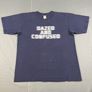 Vintage Dazed And Confused Blur Distressed L T-Shirt 90's Tee Blurry Text